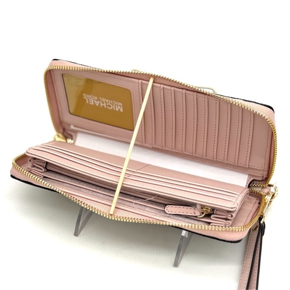 Michael Kors Large Continental Wallet Wristlet Powder Blush Multi - Picture 8 of 9